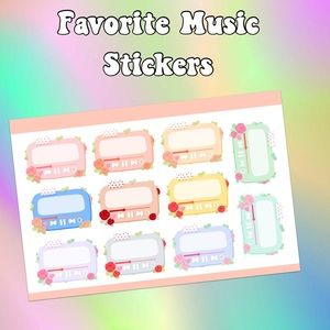 5/$5Kawaii Favorite Music Planner Stickers